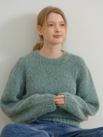 ROUND NECK ALPACA KNIT_MINT