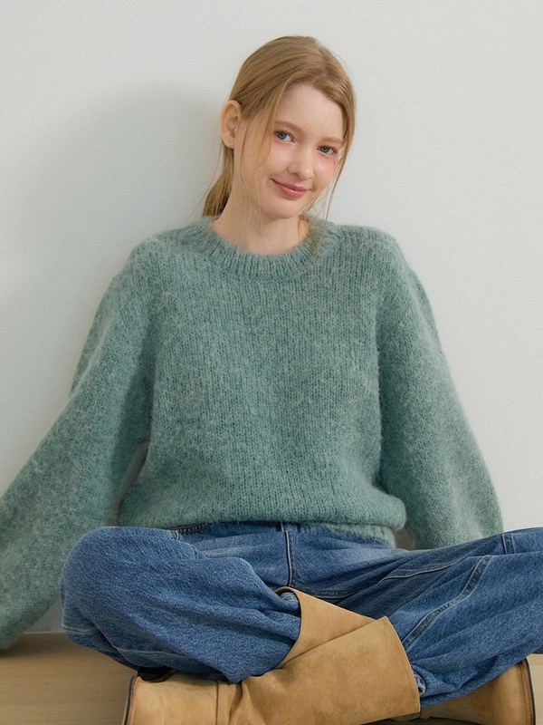 ROUND NECK ALPACA KNIT_MINT