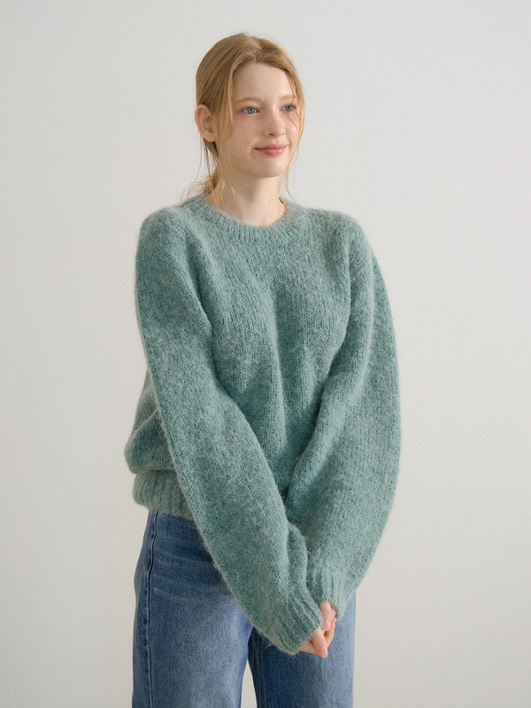 ROUND NECK ALPACA KNIT_MINT