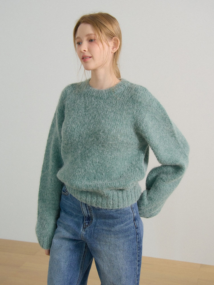 ROUND NECK ALPACA KNIT_MINT