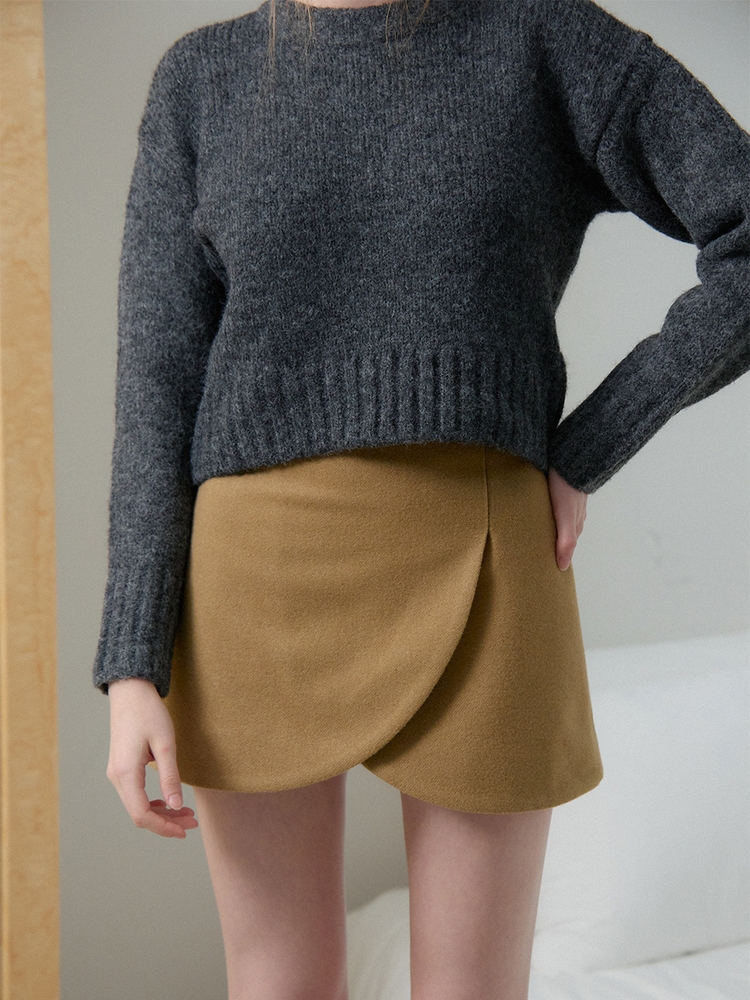 TULIP MINI SKIRT_CAMEL