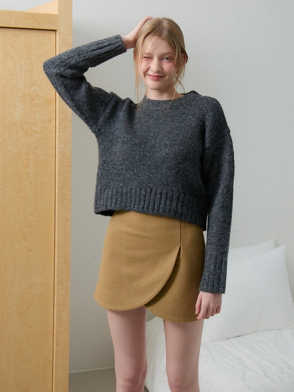 TULIP MINI SKIRT_CAMEL