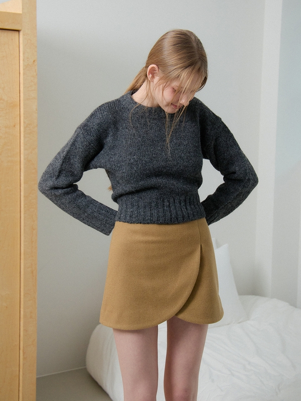 TULIP MINI SKIRT_CAMEL