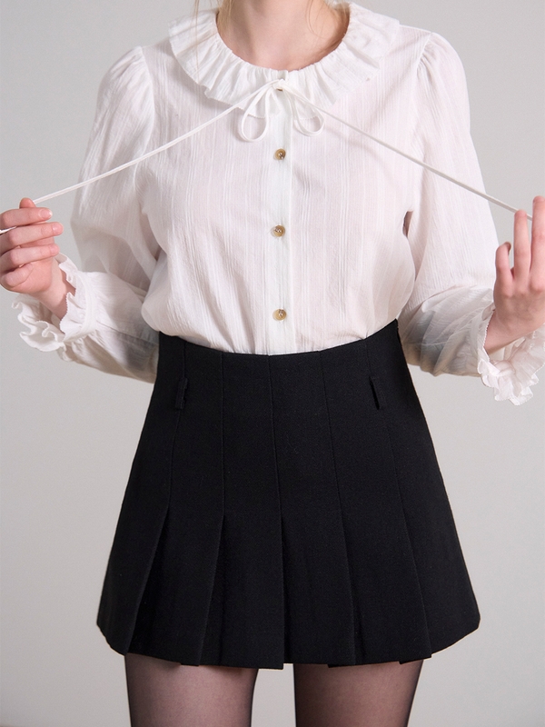 PLEATS MINI SKIRT_BLACK