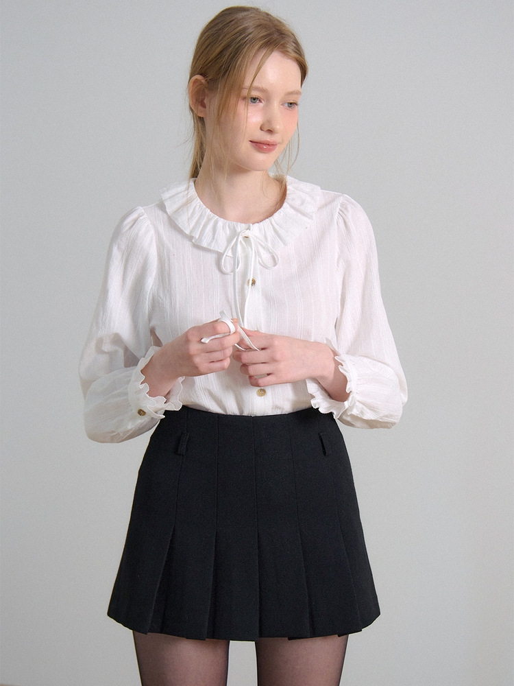 PLEATS MINI SKIRT_BLACK