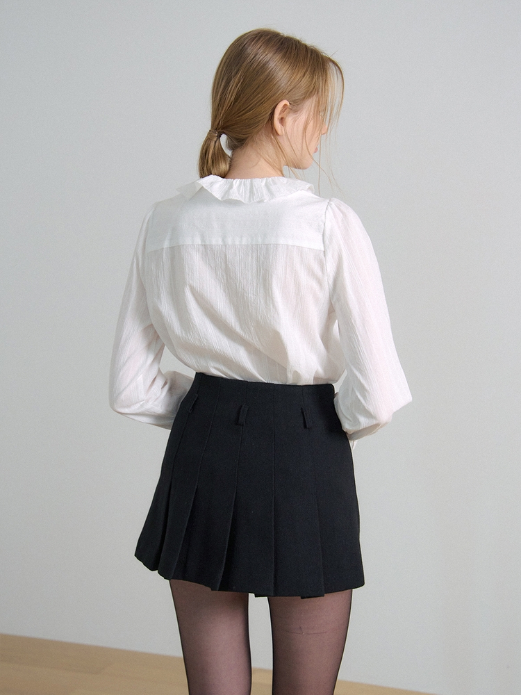 PLEATS MINI SKIRT_BLACK