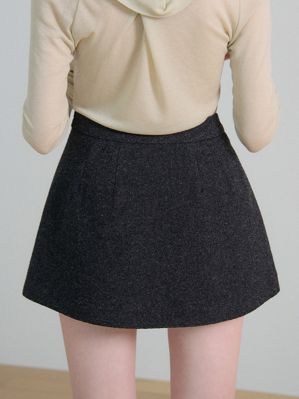 BASIC WOOL MINI SKIRT_CHARCOAL