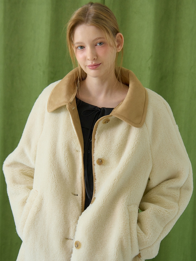 MUSTANG FUR HALF COAT_IVORY