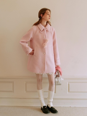 1/2일 예약배송 Cest_Lovely pink wool mid length coat