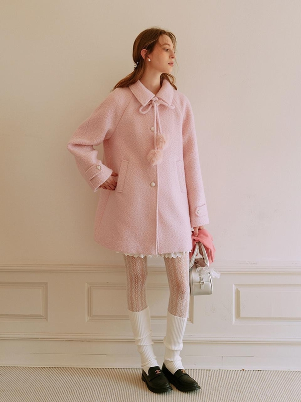 01/15 예약배송_Cest_Lovely pink wool mid length coat