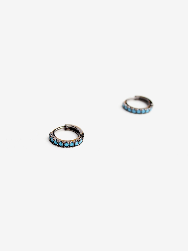 Turkey Blue Silver one touch ring earring 터키 블루 실버 원터치 링귀걸이