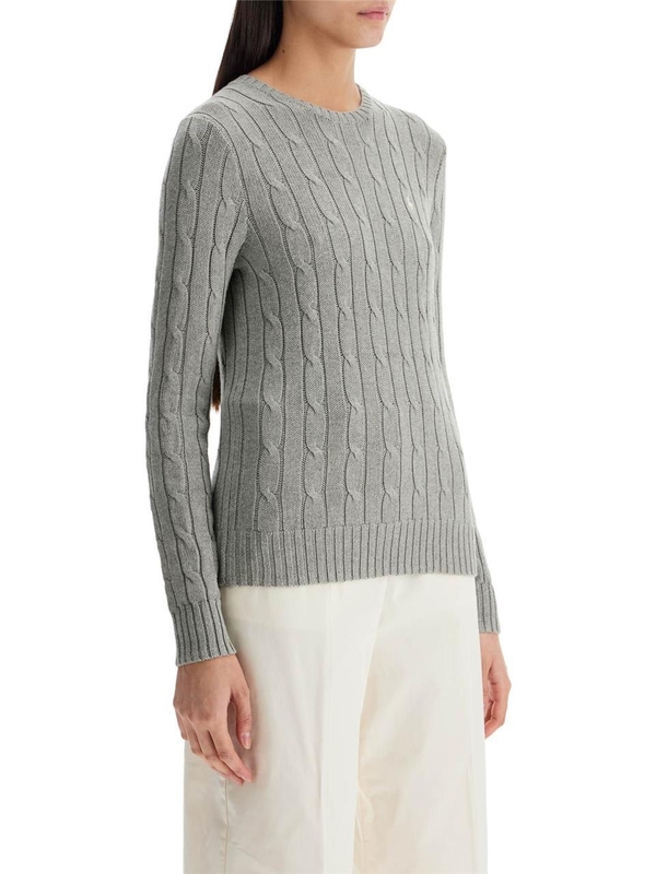 폴로 랄프로렌 SS25 cable knit cotton sweater 211943903001 FAWN GREY HEATHER