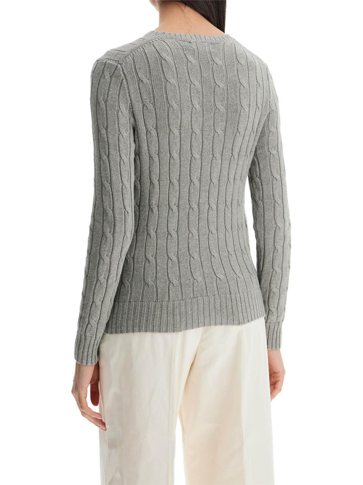 폴로 랄프로렌 SS25 cable knit cotton sweater 211943903001 FAWN GREY HEATHER