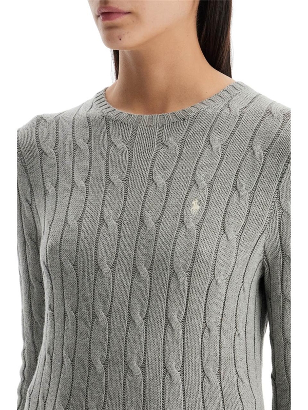 폴로 랄프로렌 SS25 cable knit cotton sweater 211943903001 FAWN GREY HEATHER