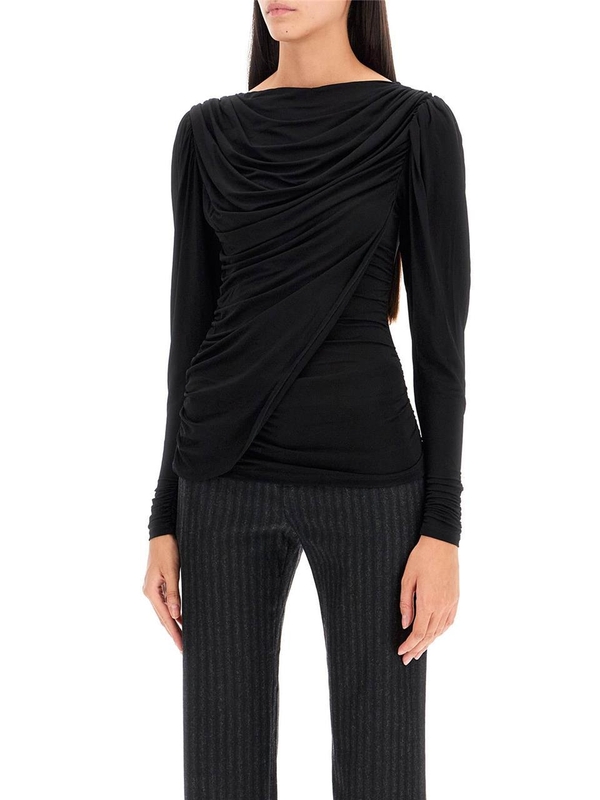 팔로마 울 FW24 drapped blessy top TD7802999 BLACK