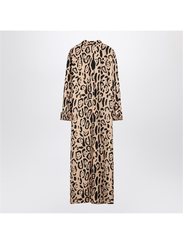 스포트막스 SS25 Sportmax Animal print silk dress ASTORIACO Beige