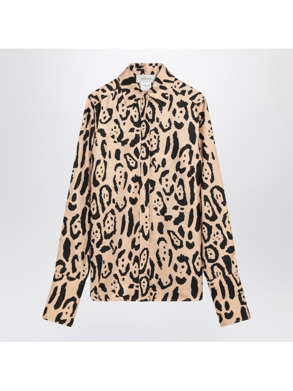 스포트막스 SS25 Sportmax Silk animal print shirt ARMONYCO Beige