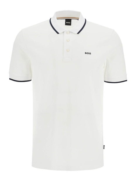 보스 SS25 parlay polo shirt with contrast trims 50494697 NATURAL