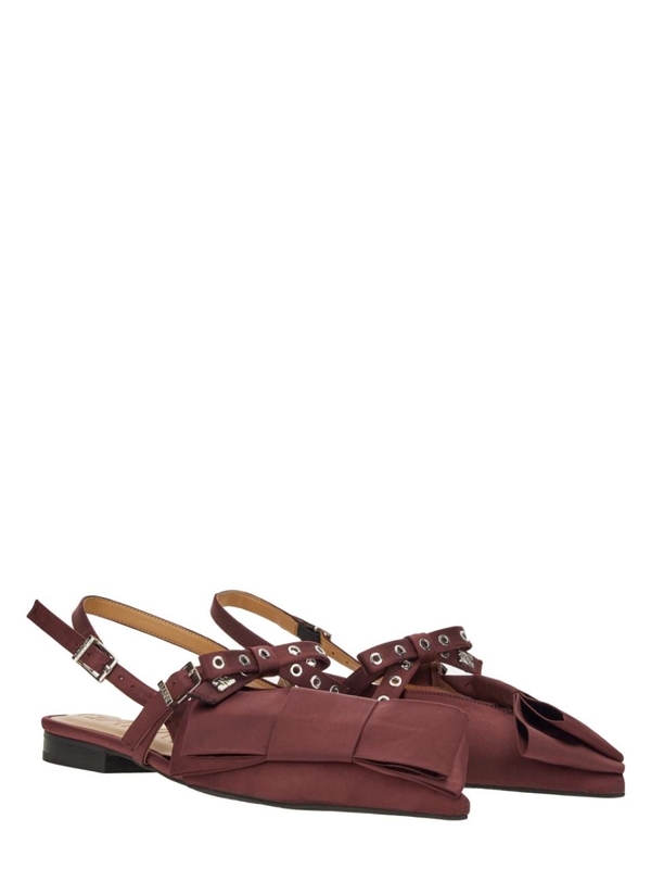 가니 SS25 GANNI Flat shoes S2860_234 BORDEAUX