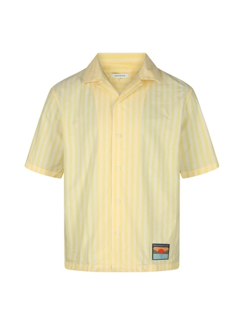 메종키츠네 SS24 MAISON KITSUNE Shirts MM00402WC2048S720 LIGHT YELLOW STRIPES