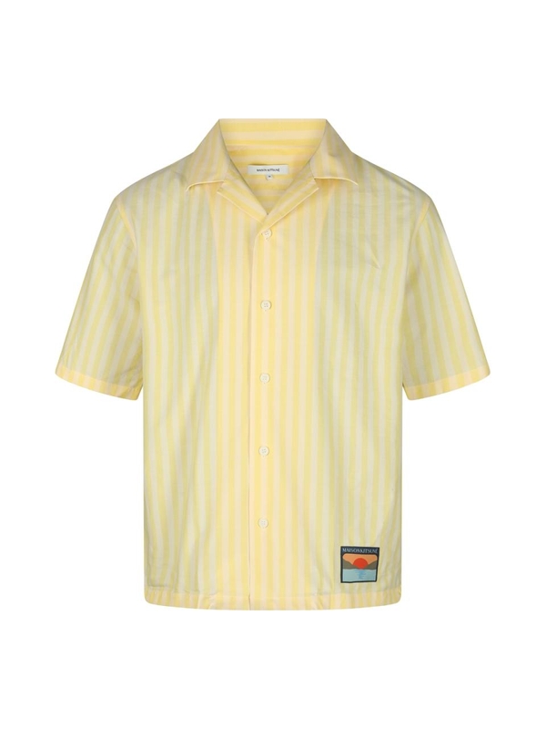 메종키츠네 SS24 MAISON KITSUNE Shirts MM00402WC2048S720 LIGHT YELLOW STRIPES