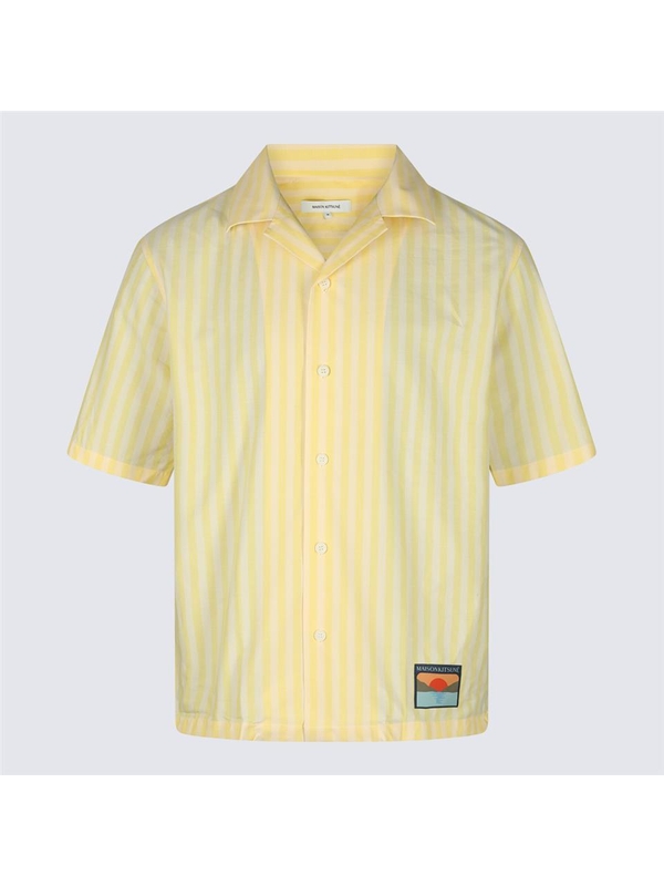 메종키츠네 SS24 MAISON KITSUNE Shirts MM00402WC2048S720 LIGHT YELLOW STRIPES