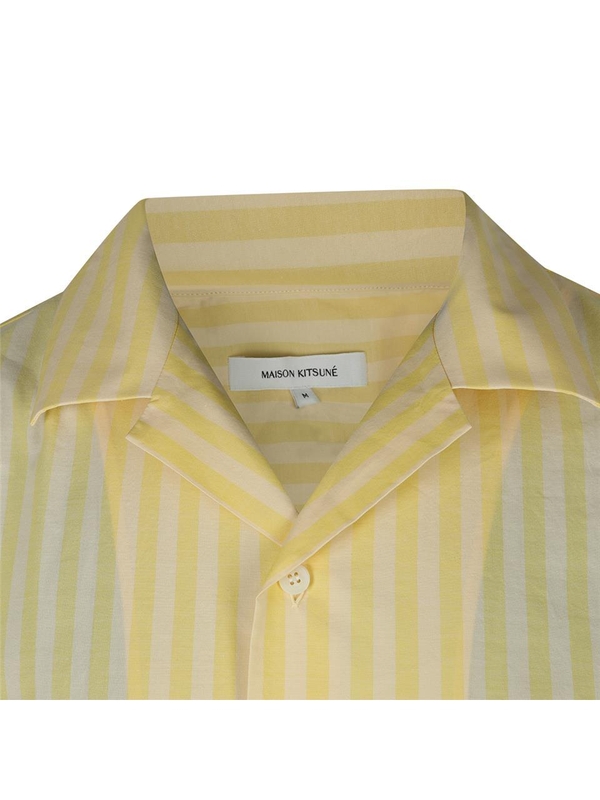 메종키츠네 SS24 MAISON KITSUNE Shirts MM00402WC2048S720 LIGHT YELLOW STRIPES