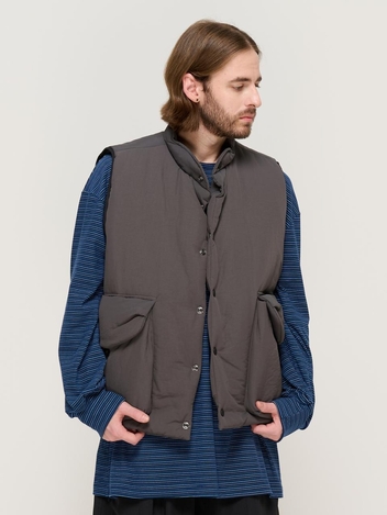 TWO-TO-TWO DOUBLE-POCKET PADDING VEST  (CHARCOAL)