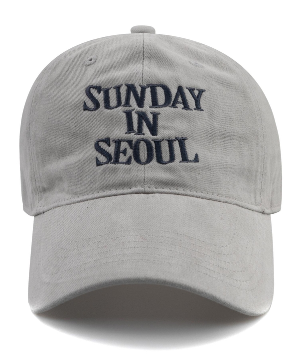 SUNDAY IN SEOUL 코튼 피치 볼캡-그레이