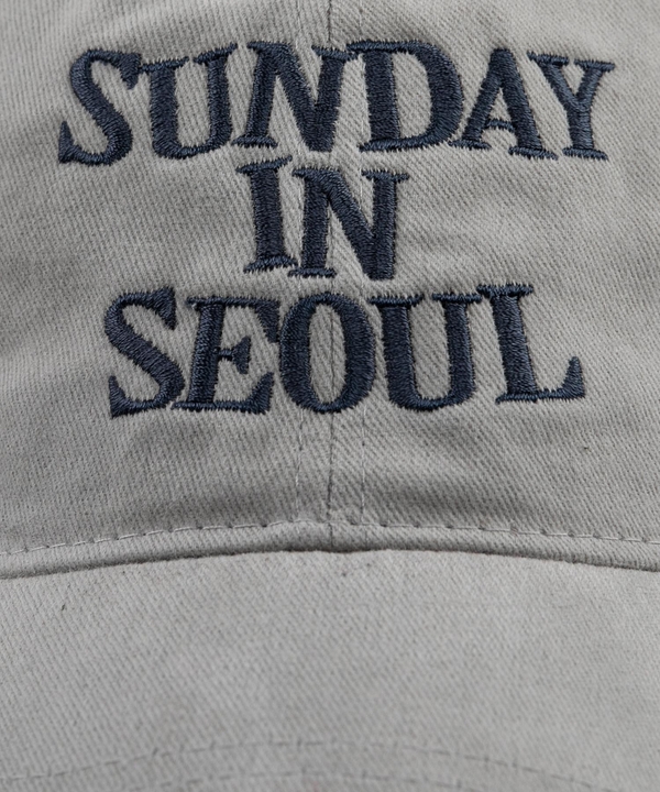 SUNDAY IN SEOUL 코튼 피치 볼캡-그레이