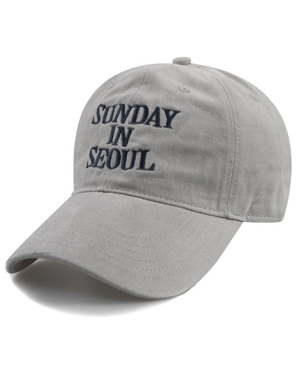 SUNDAY IN SEOUL 코튼 피치 볼캡-그레이