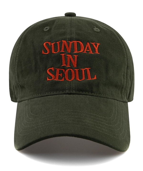 SUNDAY IN SEOUL 코튼 피치 볼캡-카키