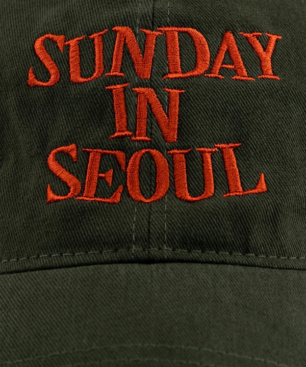 SUNDAY IN SEOUL 코튼 피치 볼캡-카키