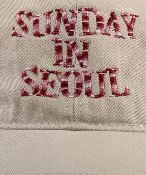 SUNDAY IN SEOUL 코튼 피치 볼캡-라이트베이지