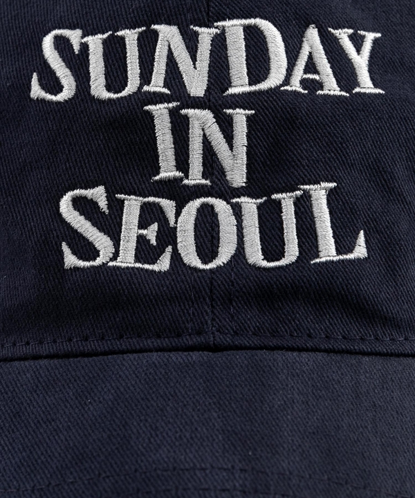 SUNDAY IN SEOUL 코튼 피치 볼캡-네이비