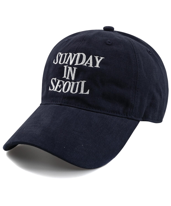 SUNDAY IN SEOUL 코튼 피치 볼캡-네이비