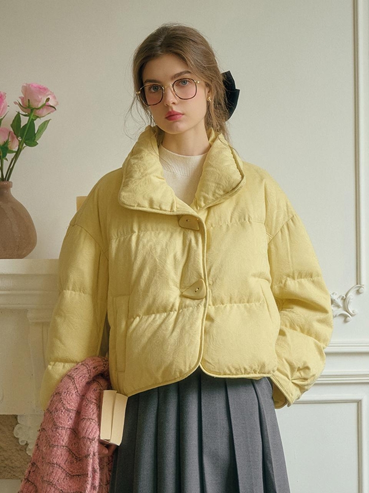 SR_Cropped duck down jacket_YELLOW