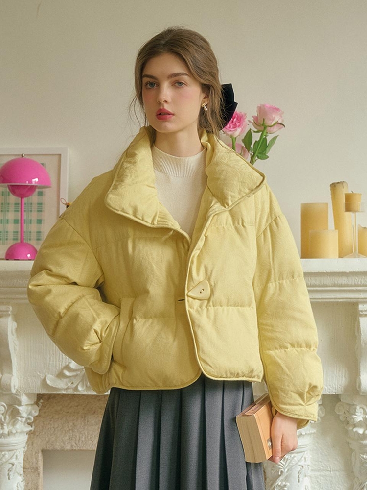 SR_Cropped duck down jacket_YELLOW