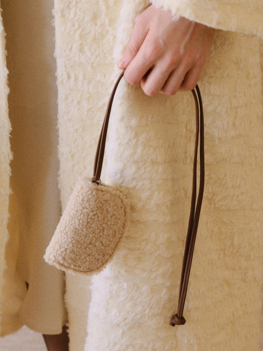 Mini Saddle card wallet Fluffy Beige