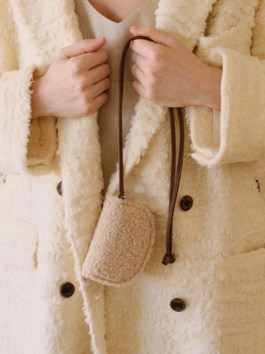 Mini Saddle card wallet Fluffy Beige