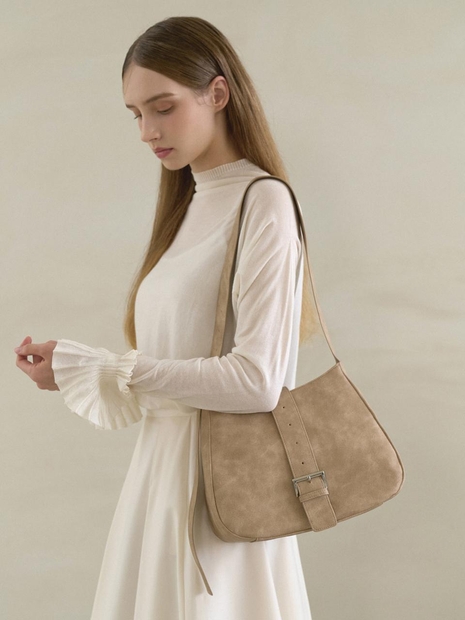 BUCKLE HOBO-BEIGE