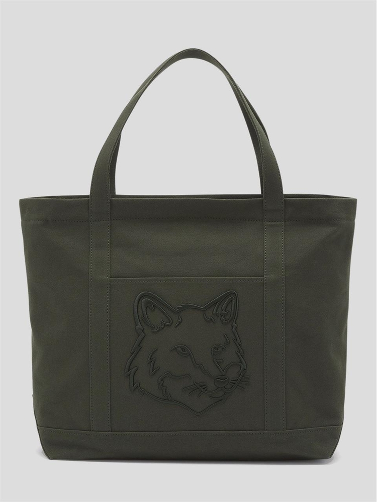 메종 키츠네 FW24 Maison kitsune Shopping bag LW05104WW0107P391 Rangergreen