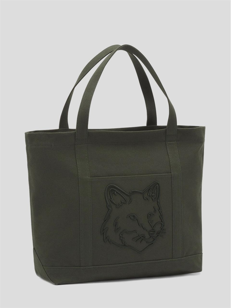 메종 키츠네 FW24 Maison kitsune Shopping bag LW05104WW0107P391 Rangergreen