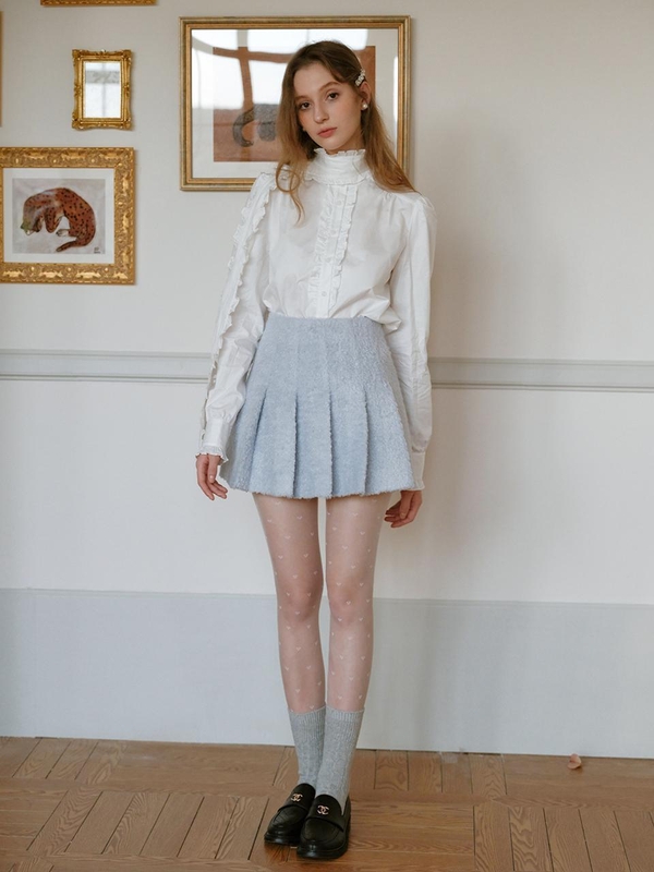 1/2일 예약배송 Cest_Woolen pleated skirt