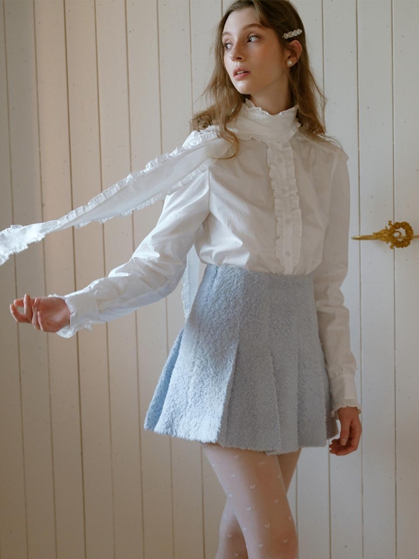 1/2일 예약배송 Cest_Woolen pleated skirt