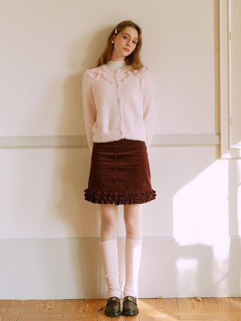 (12/26일 예약배송) Cest_Ruffled corduroy skirt