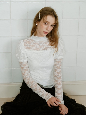 1/2일 예약배송 Cest_Lace puff long sleeve top