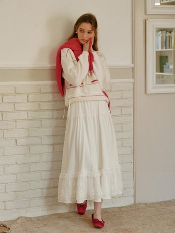 1/2일 예약배송 Cest_Ruffle lace banding skirt