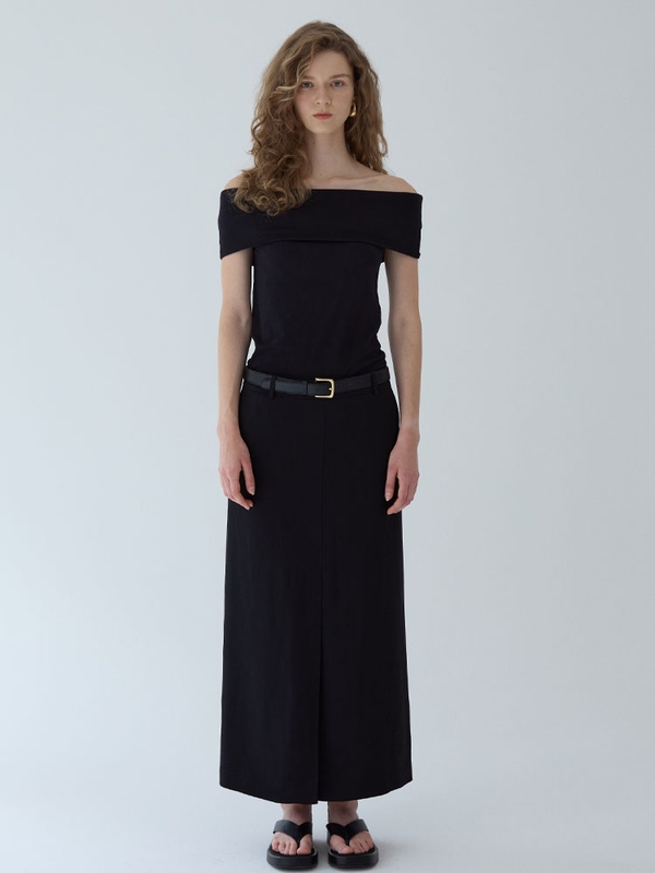 long slit skirt - black