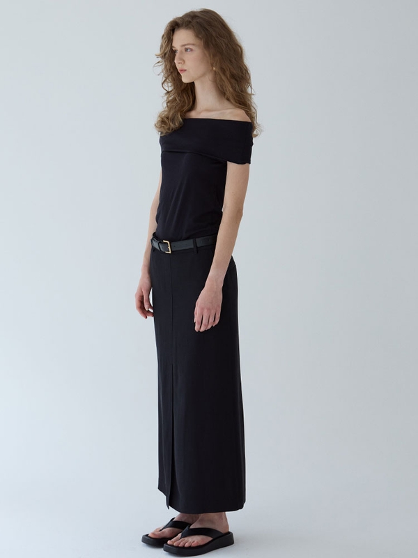 long slit skirt - black